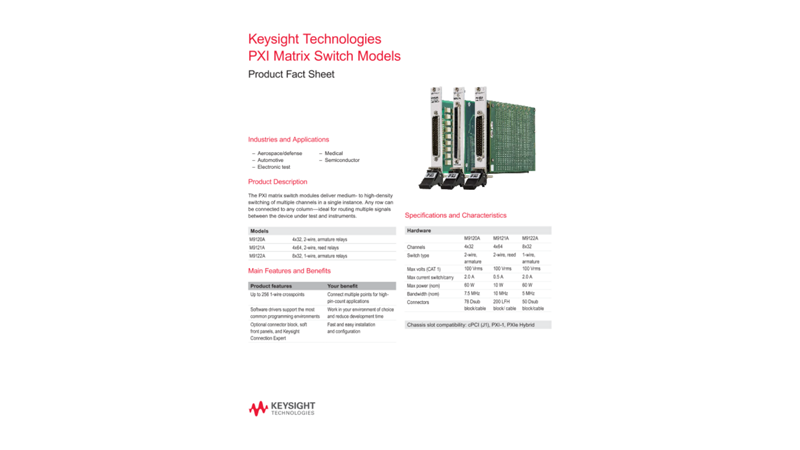 PXI Matrix Switch Modules